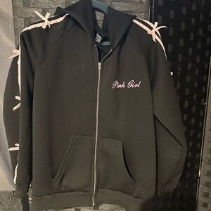 SHEIN Black Kids Jacket with Pink Accents